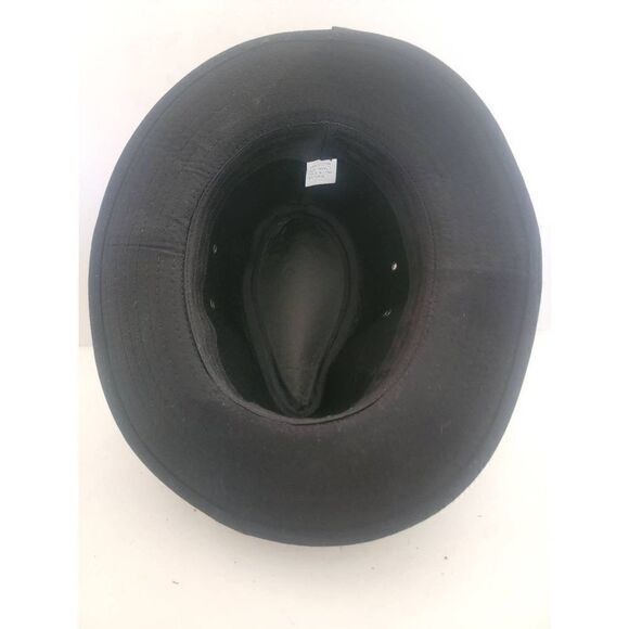 Four Seasons Women's Black Pinch Front Cotton Fedora Hat Size Small - Picture 3 of 4